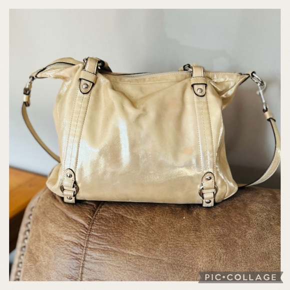 Coach Alexandra Convertible Light Gold Iridescent Shimmering Crossbody Bag - Picture 6 of 11